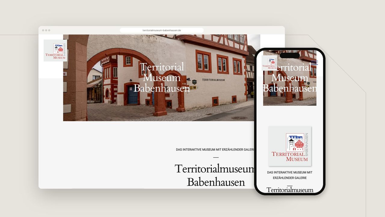 Website Territorialmuseum Babenhausen im Browser und auf dem Smartphone