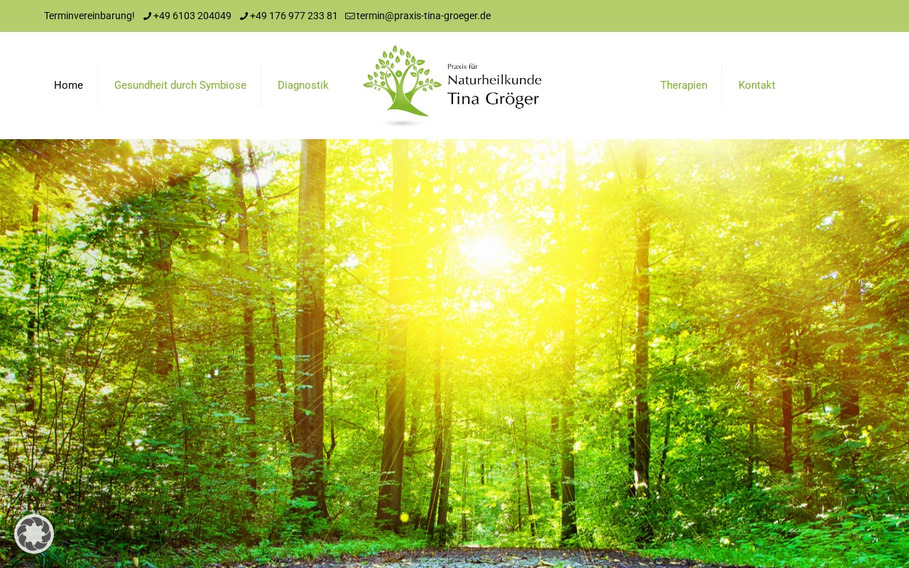 Startseite der Website der Praxis für Naturheilkunde Tina Gröger
