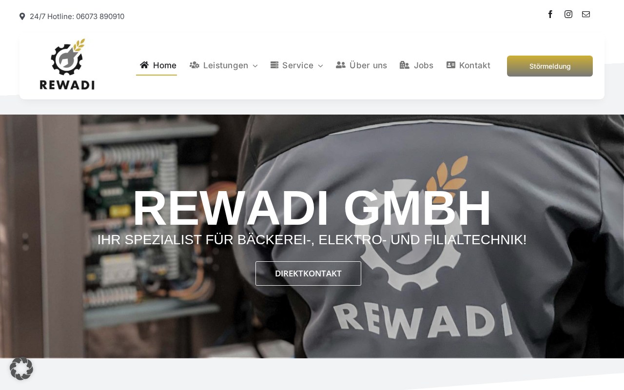 Startseite der Website der REWADI GmbH