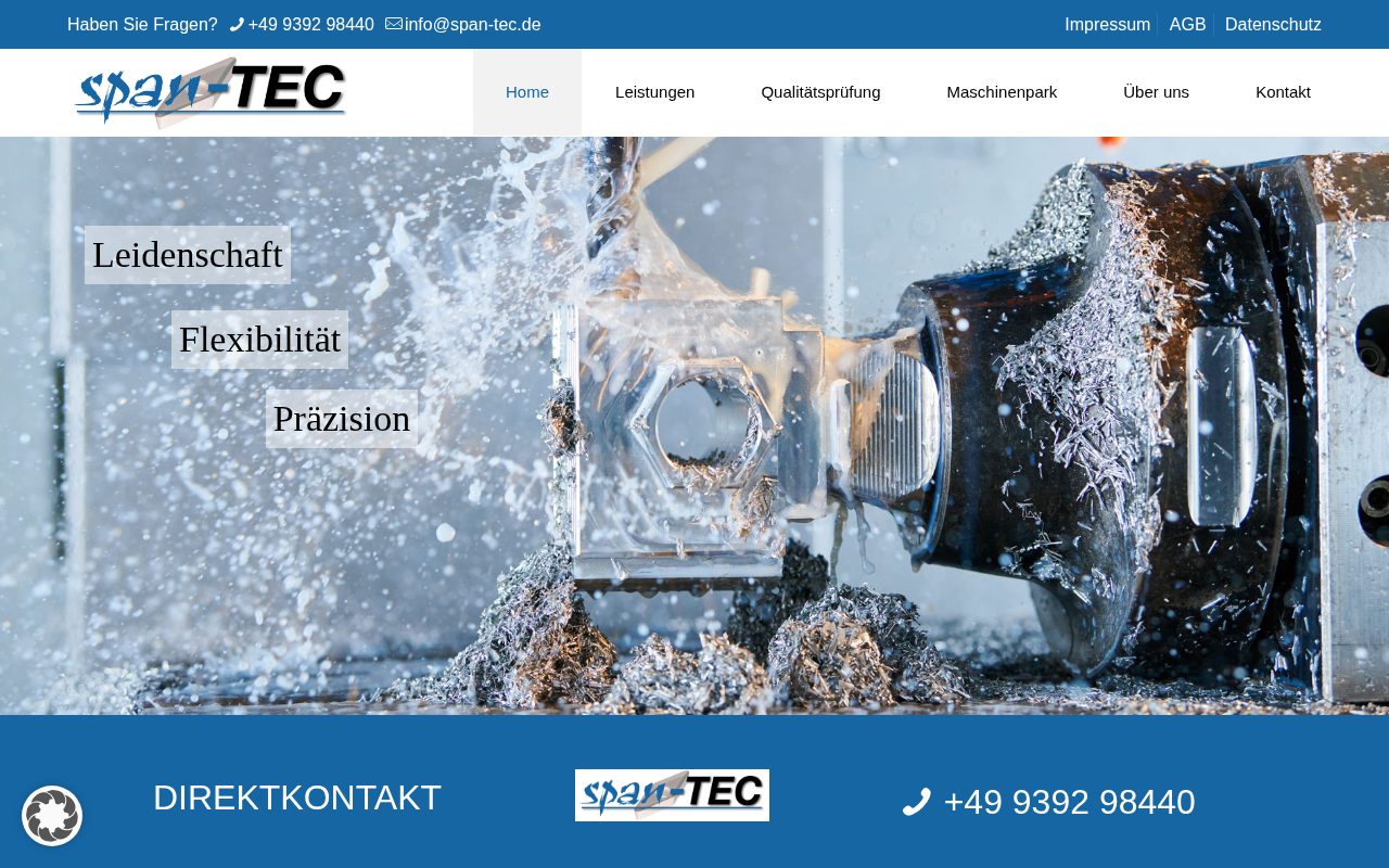 Startseite der Website der span-TEC GmbH & Co. KG