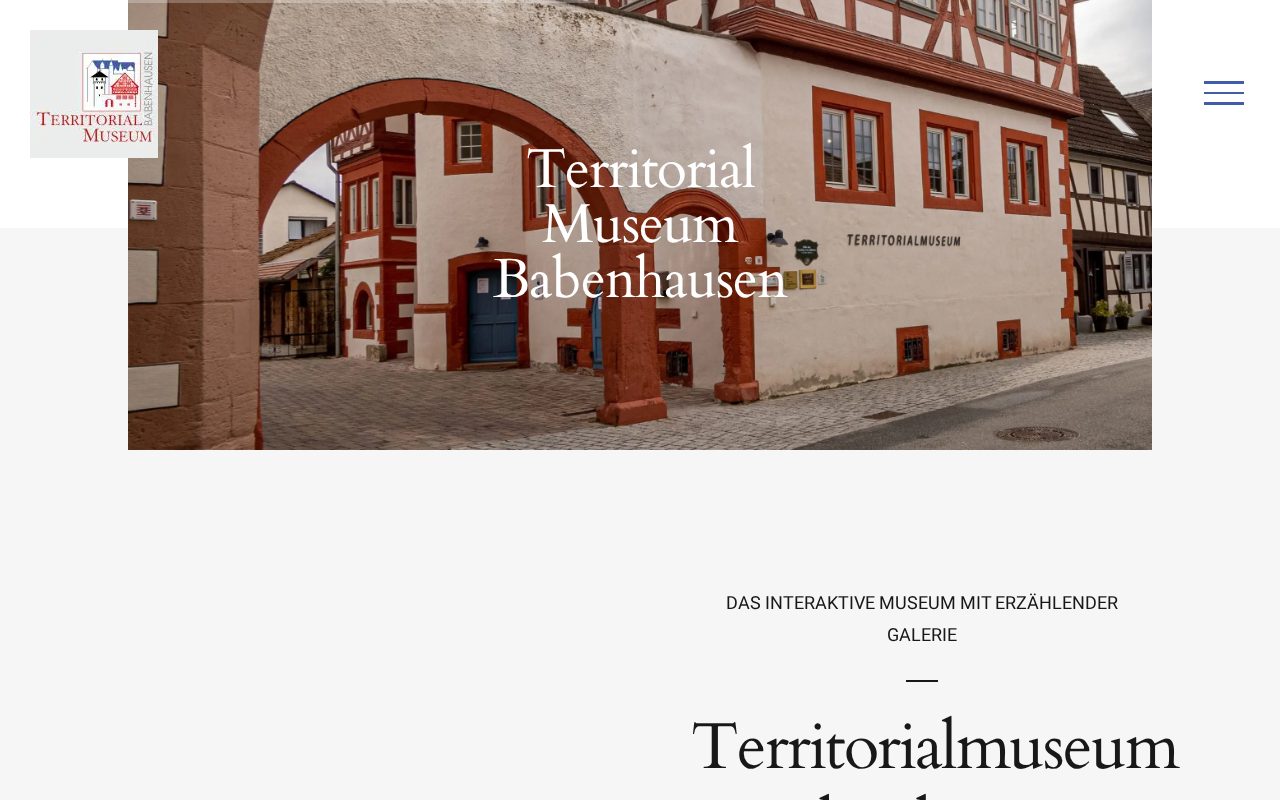 Startseite der Website des Territorialmuseums Babenhausen