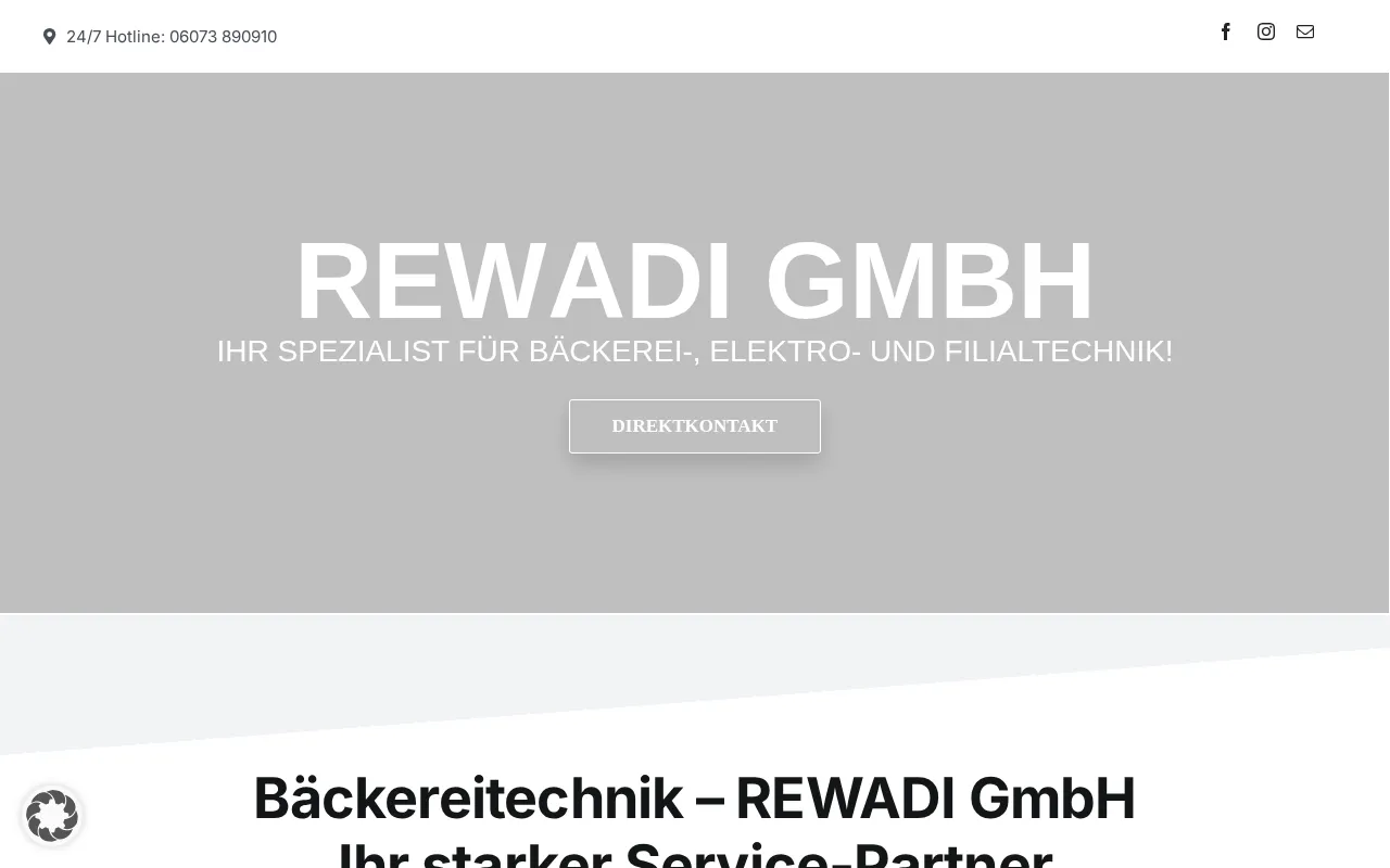 Startseite der Website der REWADI GmbH
