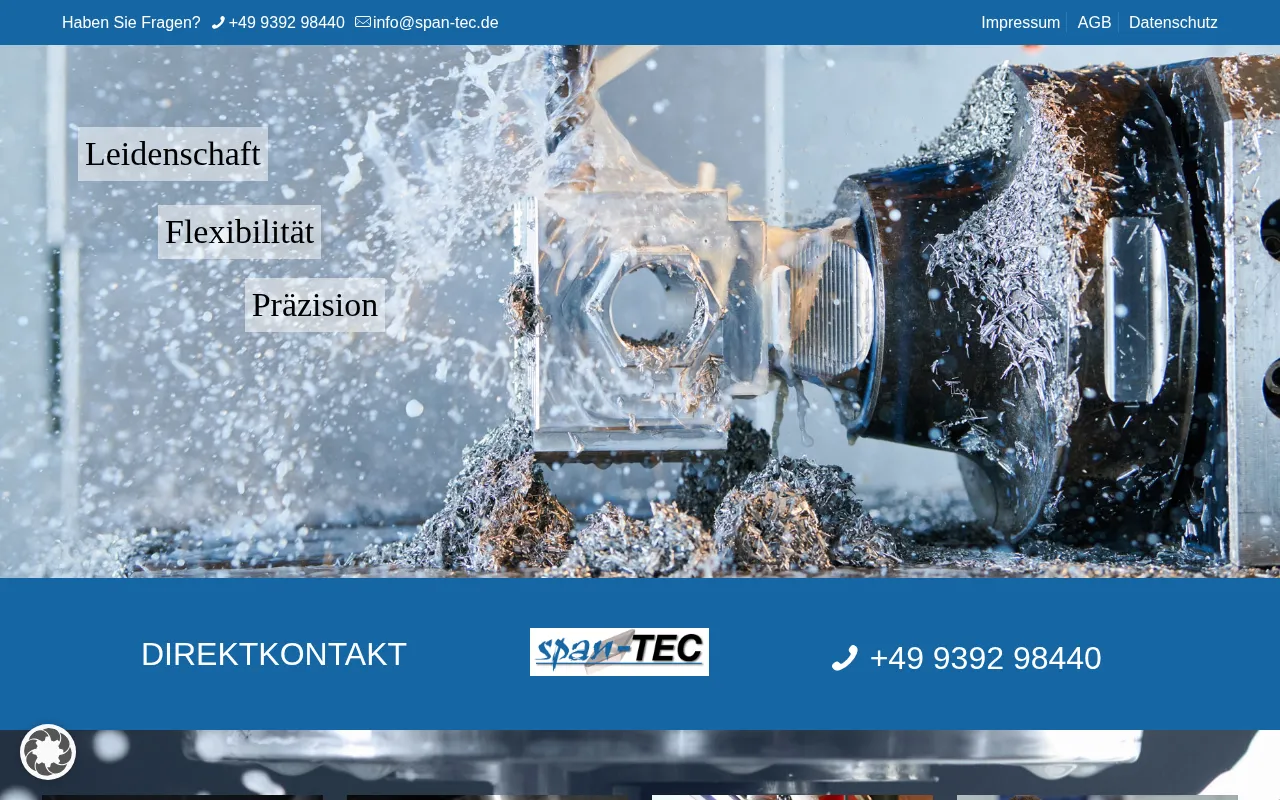 Startseite der Website der span-TEC GmbH & Co. KG