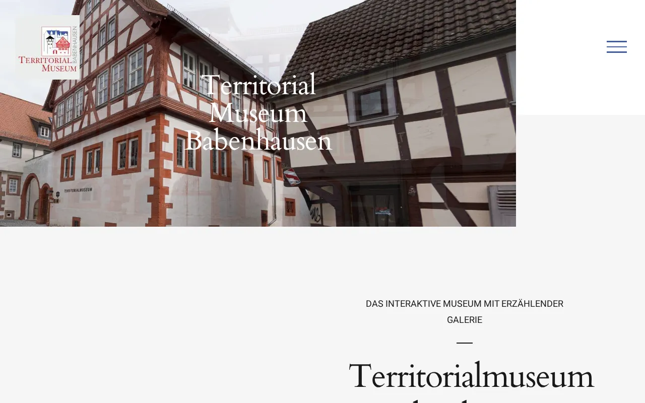 Startseite der Website des Territorialmuseums Babenhausen