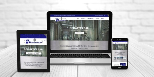 Professionelles Webdesign, Referenzen MBComponents Behälterbau