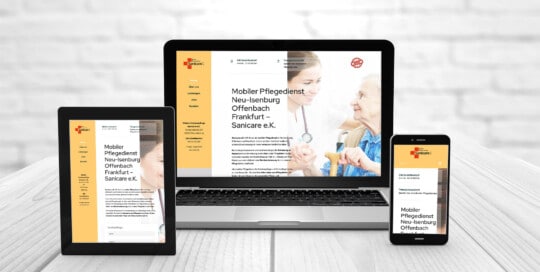 Professionelles Webdesign Webseite erstellen Pflegedienst Sanicare