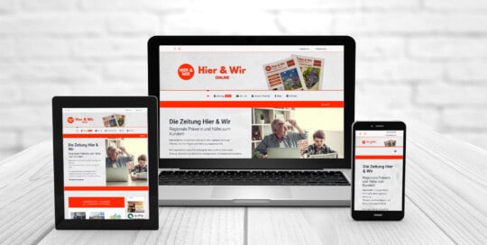 Referenzen Webdesign, Webseite erstellen, Onlinezeitung Hier & Wir